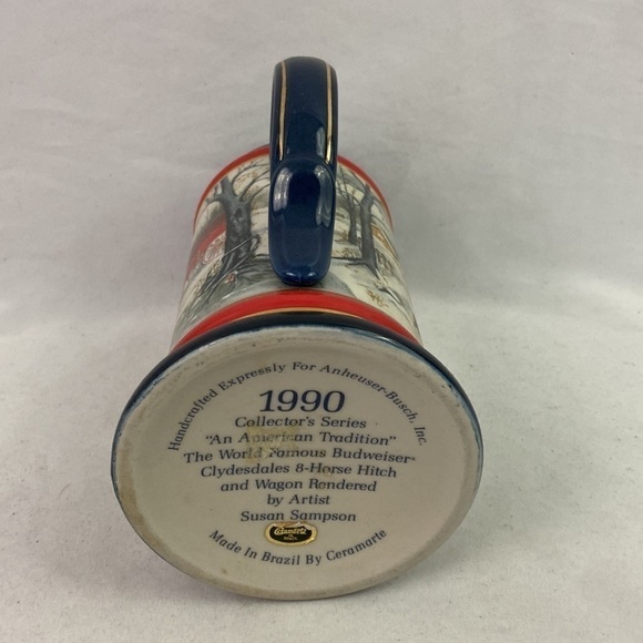 Vtg Budweiser Holiday Susan Sampson 90 Beer Stein - Picture 7 of 7